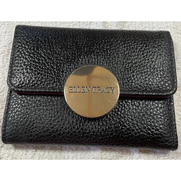 Ellen Tracy Handbags - Ellen Tracy Women's Small Trifold Wallet Black NEW